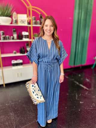 Indigo Blue Striped Top
