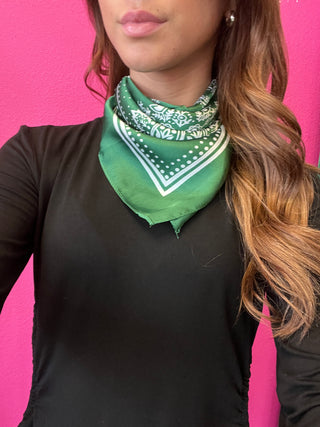 Kelly Green Paisley Wild Rag