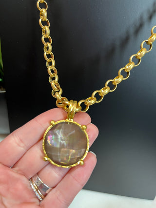Juliet Purple Tone Gold Chain Link Necklace