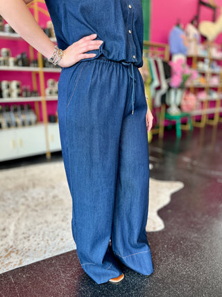 Dark Denim Wide Leg Pants