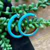 Turq Enamel & Gold Lg Hoop Earrings