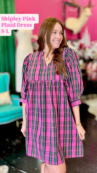Shipley Pink Plaid Dress