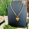 Mixed Metal Glam Heart Necklace - Water Resistant