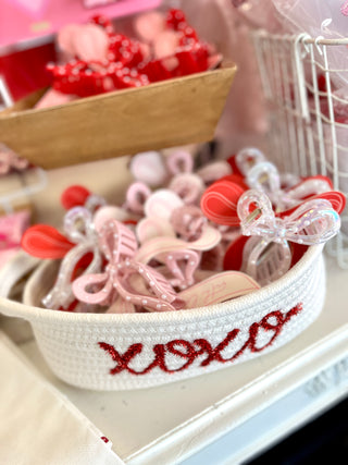 White & Pearl Bow Shaped Hair Clip