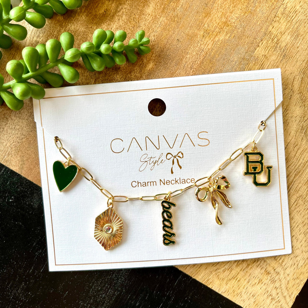 Baylor Gold Chain Charm Necklace