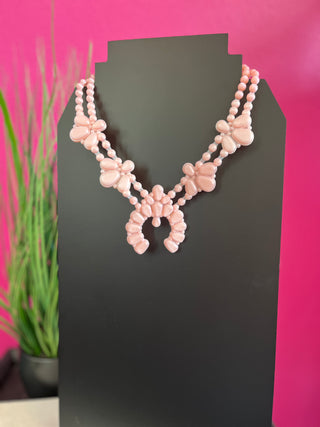 Pale Pink Stardust Night Bloom Necklace