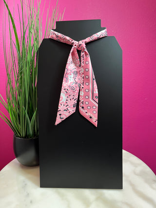 Pink Bandana Skinny Twilly