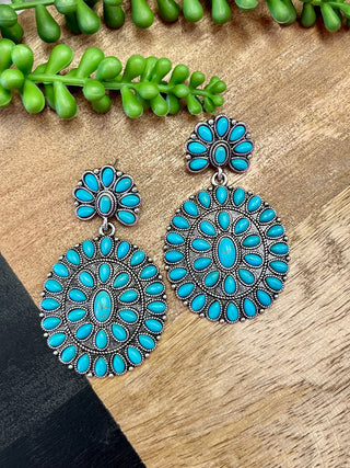 Big Full Turq Concho Earring