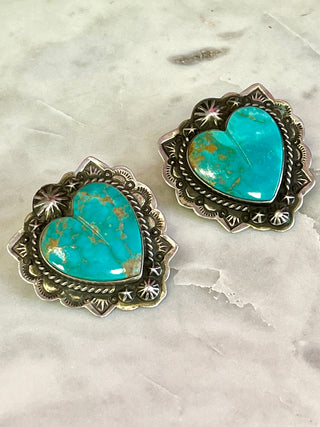 Authentic Turquoise Heart Earrings