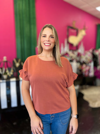 Pumpkin Spice Essentials Round Neck Top