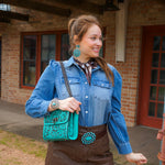 Denim Pearl Snap Longsleeve Top