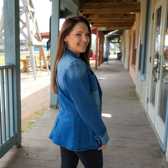 Washed Denim Blazer