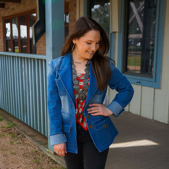 Washed Denim Blazer