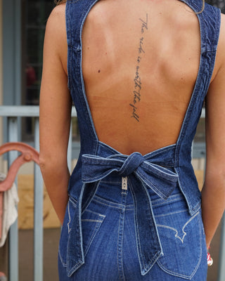 Denim Blue Open Back Top
