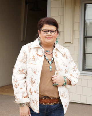 Get Western White Quilted Jacket