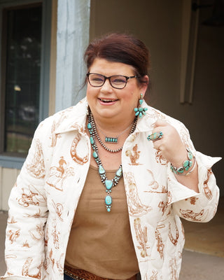 Get Western White Quilted Jacket