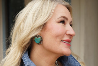 Authentic Turquoise Heart Earrings