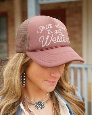 Shits About to Get Western Trucker Hat