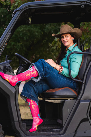 Take the Risk Hot Pink Boot Sock By Lucky Chuck