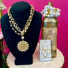 LNL Gold Plated Chain & Coin Necklace