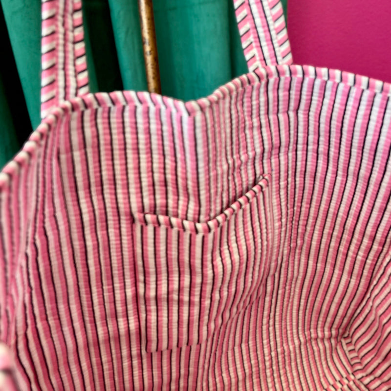 Cherry Blossom Quilted Tote Bag