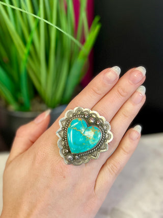 Authentic Turquoise Heart Ring