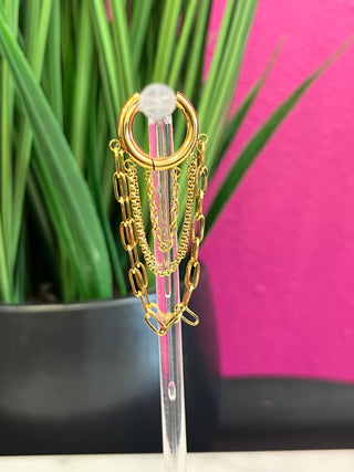 Vianne 18K Gold Multi Chain Drop Earrings - Water Resistant