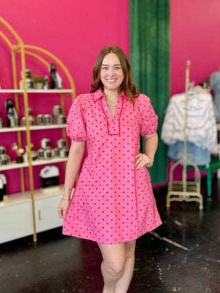 Pink & Red Polka Dot Dress