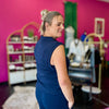 Navy Sleeveless Polo Top