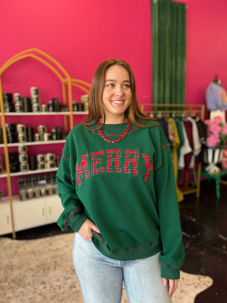 Tartan Plaid Merry Sweatshirt