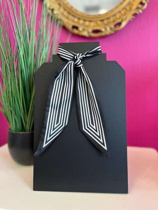 Black with White Striped Twilly