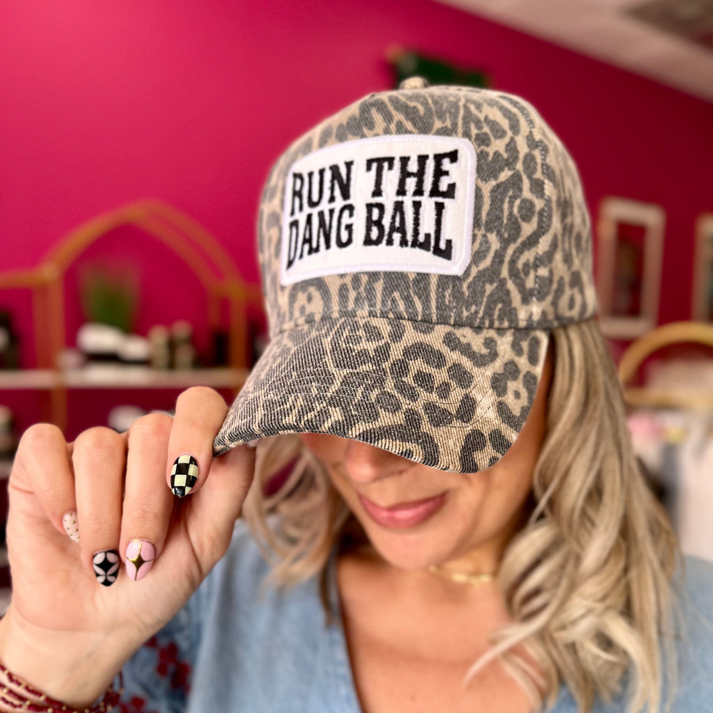 Run the Dang Ball Leopard Hat
