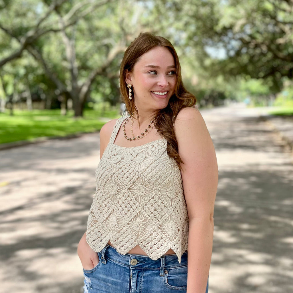 Natural Diamond Crochet Top