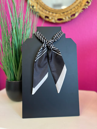 Black & Taupe Striped Twilly