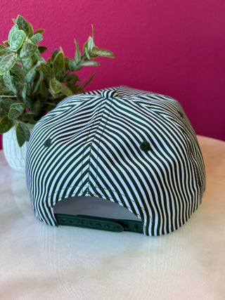 Howdy Holidays Green Striped Baseball Hat