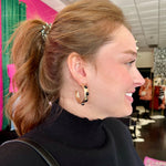 Gold & Black Stone Hoops