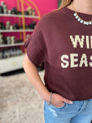 Wine Season Maroon SS Sweater