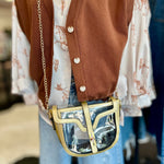 Gold & Clear Saddle Bag Purse