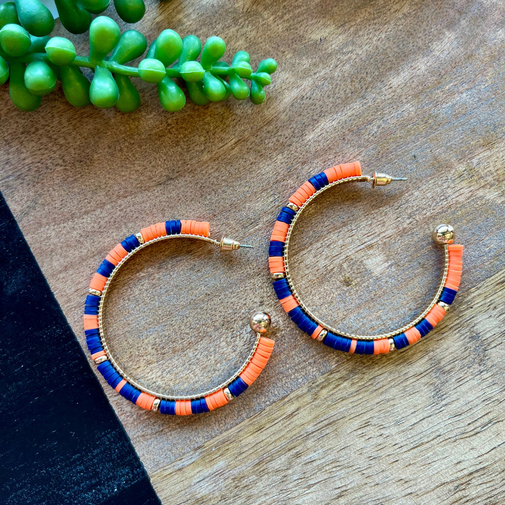 Navy & Orange Gameday Hoops