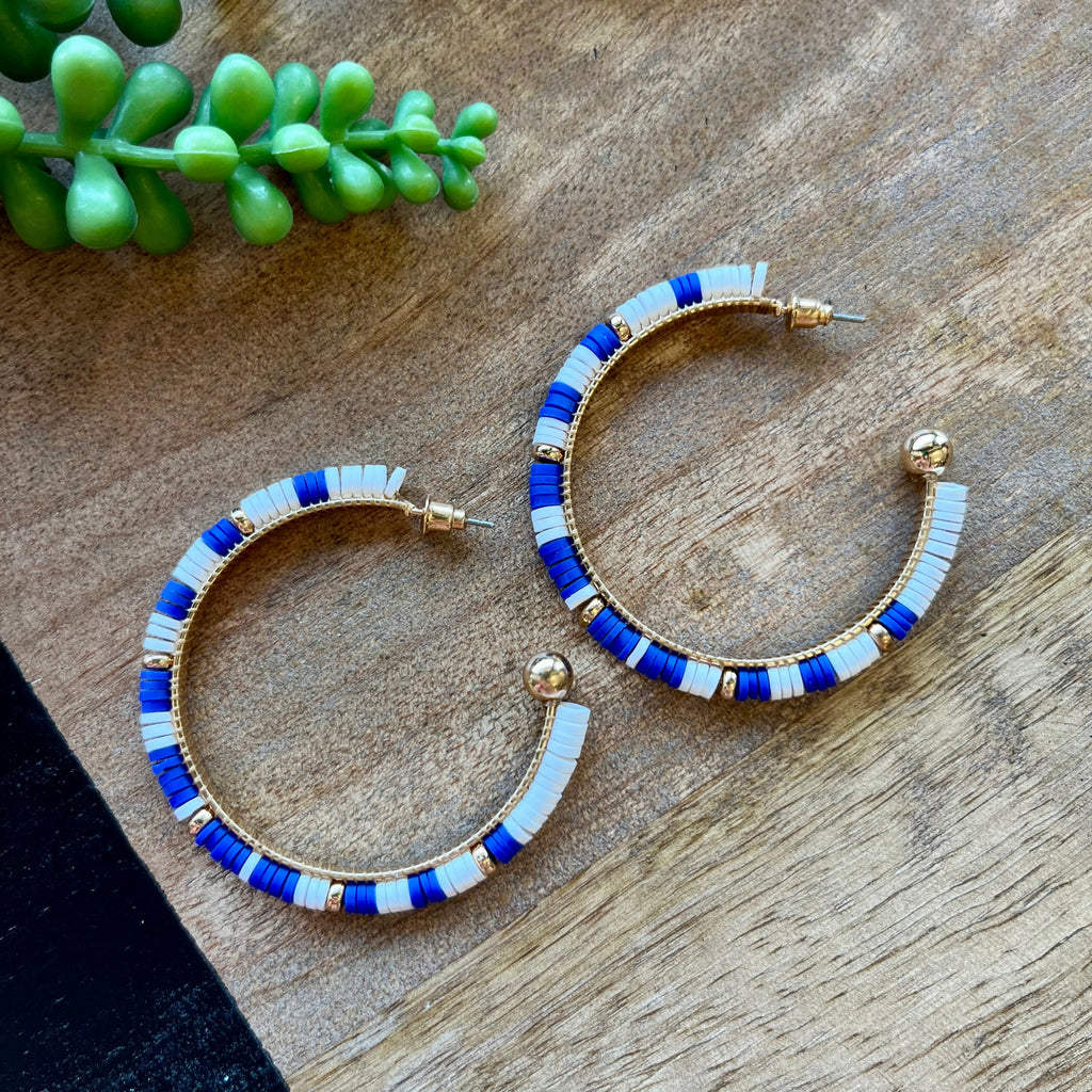 Royal Blue & White Gameday Hoops