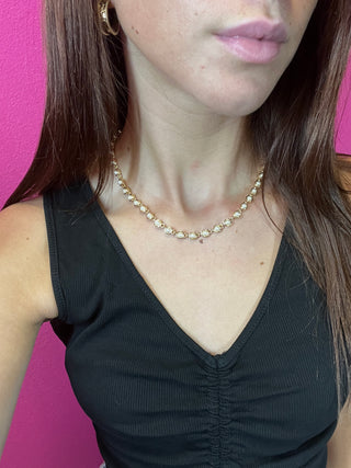 Tiny Pearl & Gold Necklace