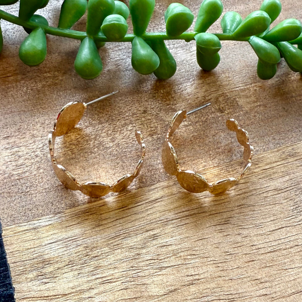 Gold Graduated Round Hoop Earrings