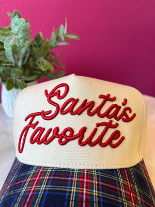 Santa's Favorite Plaid Baseball Hat