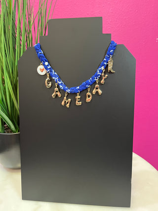 Royal Blue Bandana Gameday Necklace