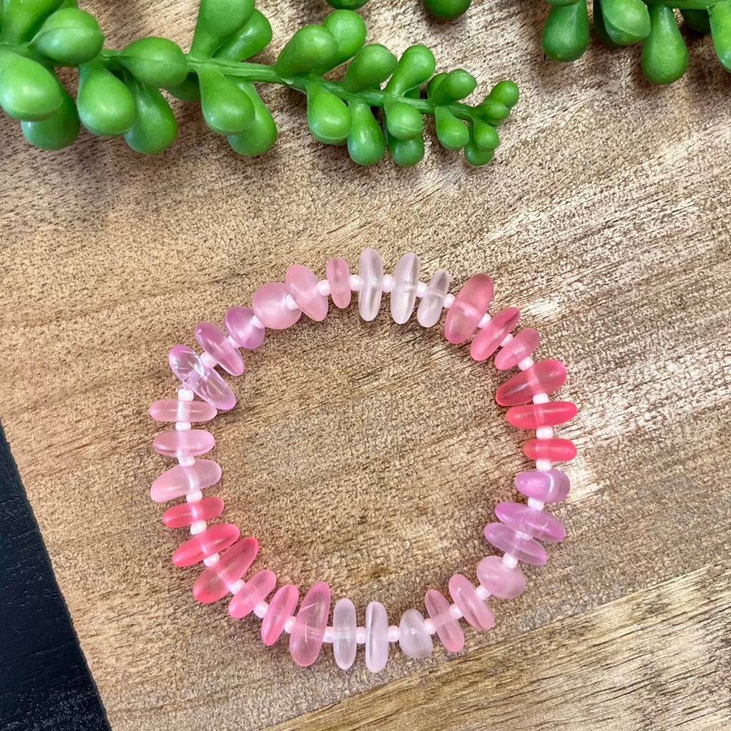 Pink Tone Pebble Bracelet