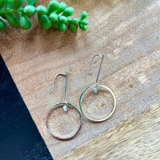 Silver Bar Circle Earring