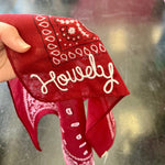 Maroon Howdy Frilly Bandana Scarf