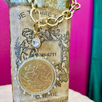 LNL Gold Plated Chain & Coin Necklace