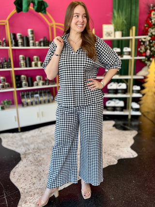 Black & White Gingham Top