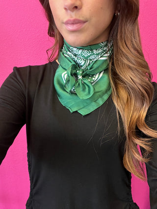 Kelly Green Paisley Wild Rag